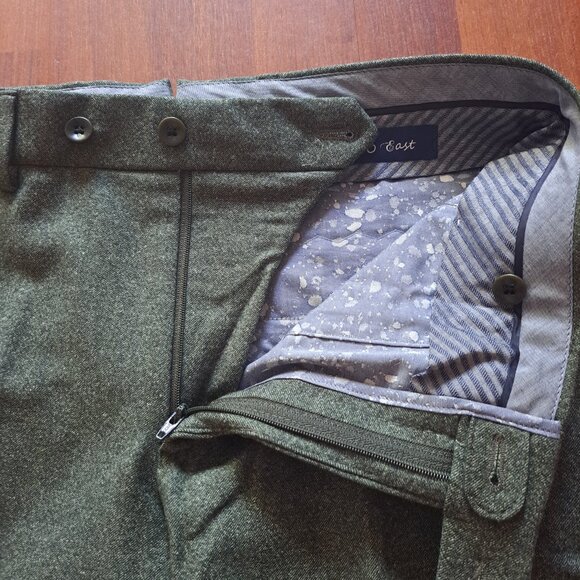 NEW 6 East Men's Green 100% Wool Pants Size 32 - Picture 6 of 16